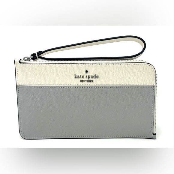 KATE SPADE Lucy Platinum Medium L Zip Wristlet KD545 - Picture 1 of 8